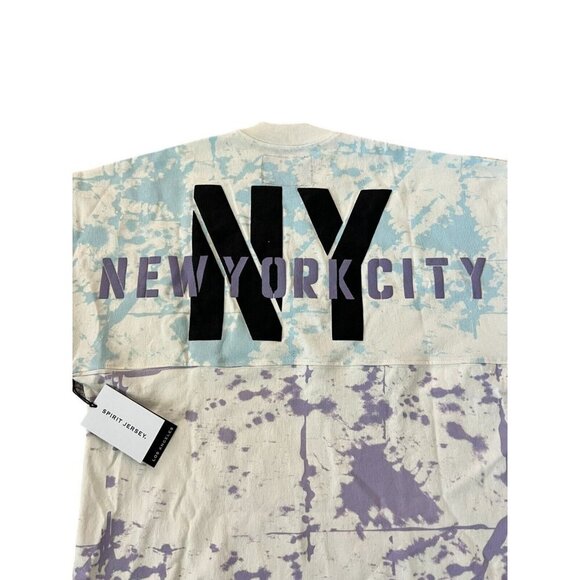 Spirit Jersey Unisex Size XS Cream New York Tie Dye CrewNeck Long Sleeve Tee NWT - Picture 5 of 10